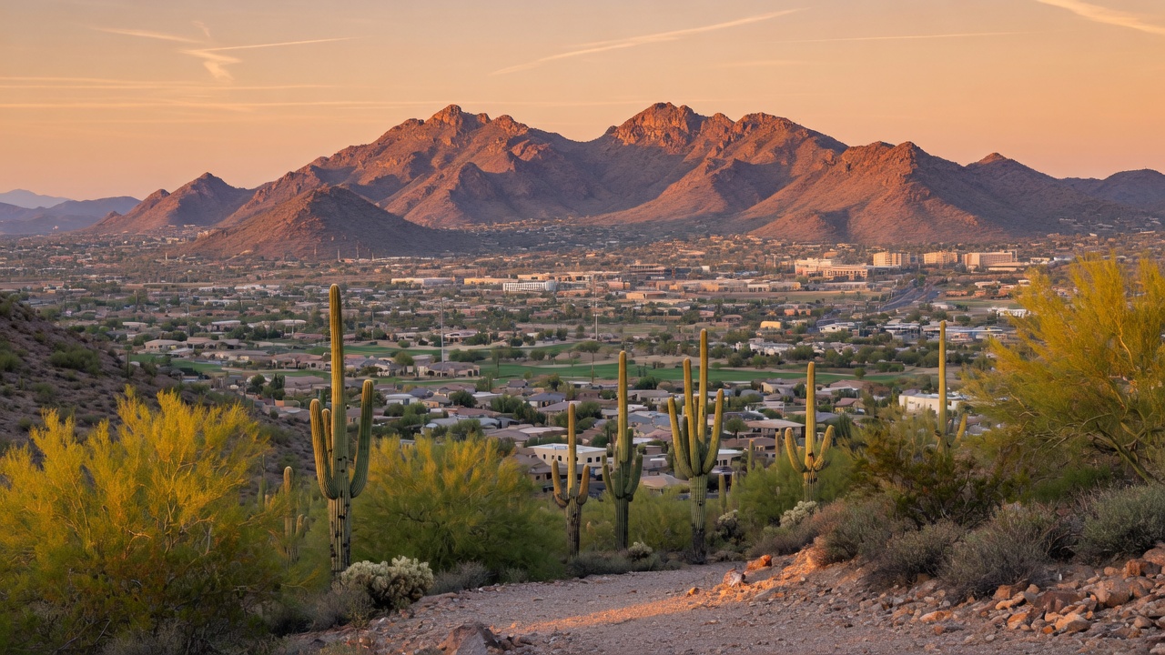 Northeastern Maricopa County — educational cover (regional illustration of McDowell Mountain country)