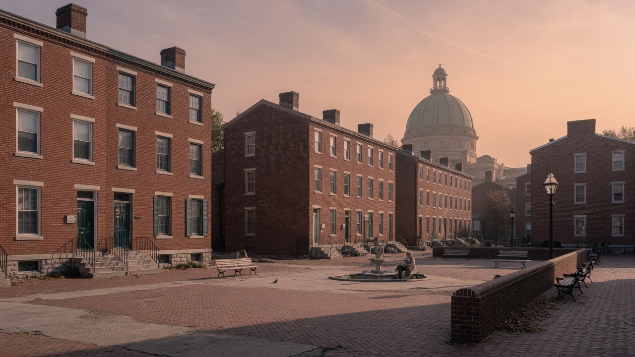 Baltimore civic brick — educational cover (regional illustration)