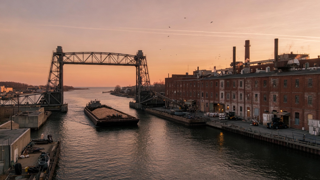 Green Bay and the Fox River — educational cover (regional illustration)