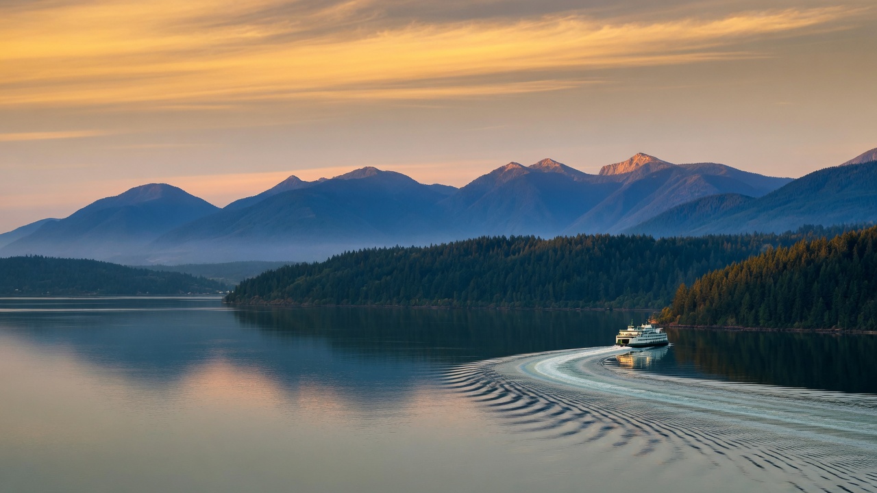 Puget Sound and Olympic foothills — educational cover (regional illustration)