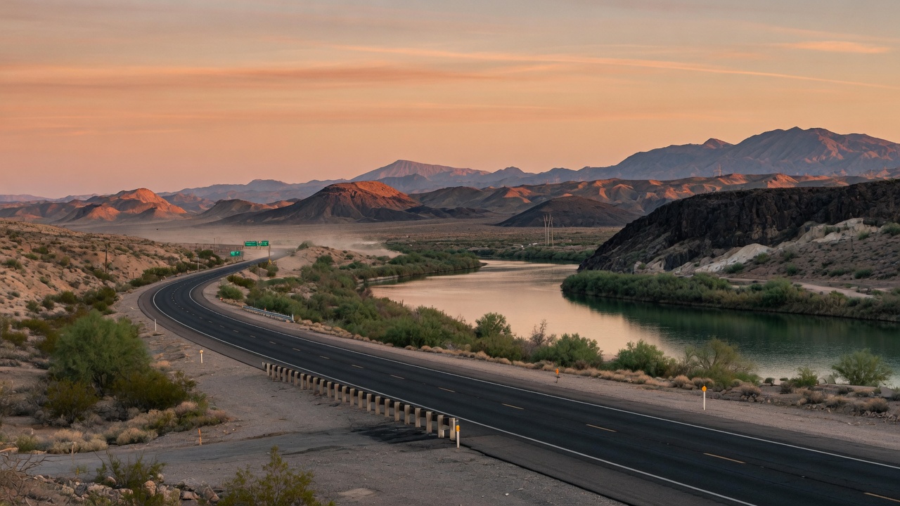 Western Arizona basin-and-range and river country (regional illustration)