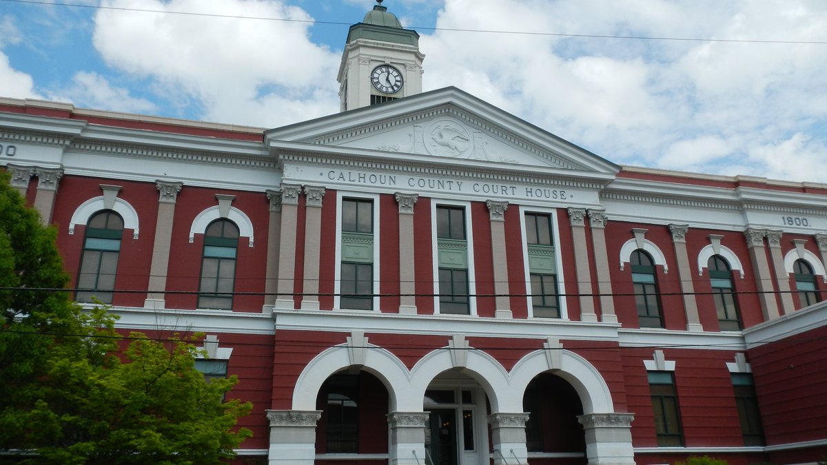 Educational briefing on the Office of the Sheriff for Calhoun County, Alabama — Anniston, east-central Alabama. — educational cover (regional illustration)