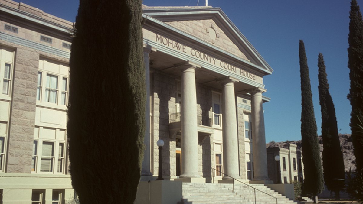 Educational briefing on the Office of the Sheriff for Mohave County, Arizona — Kingman. Lake Havasu City is larger. Northwestern corner. Not Las Vegas. — educational cover (regional illustration)