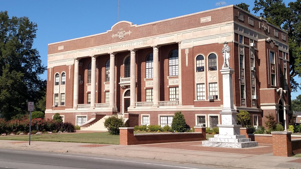 Educational briefing on the Office of the Sheriff for Lonoke County, Arkansas — Lonoke. Cabot is the large city. Not Pulaski County. — educational cover (regional illustration)