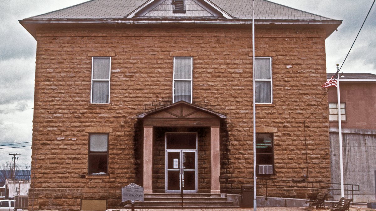 Educational briefing on the Office of the Sheriff for Searcy County, Arkansas — Marshall. The city of Searcy is White County. This is Searcy County. — educational cover (regional illustration)