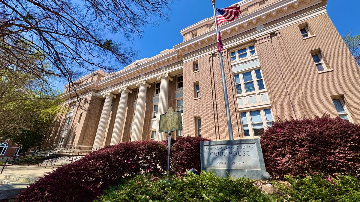 Educational briefing on the Office of the Sheriff for Clarke County, Georgia — Athens, with which it is a consolidated city-county. — educational cover (regional illustration)
