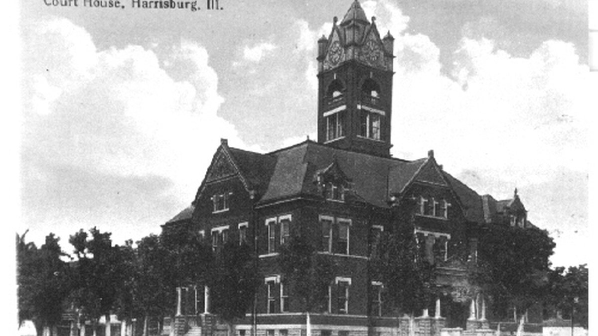 Educational briefing on the Office of the Sheriff for Saline County, Illinois — Harrisburg. — educational cover (regional illustration)
