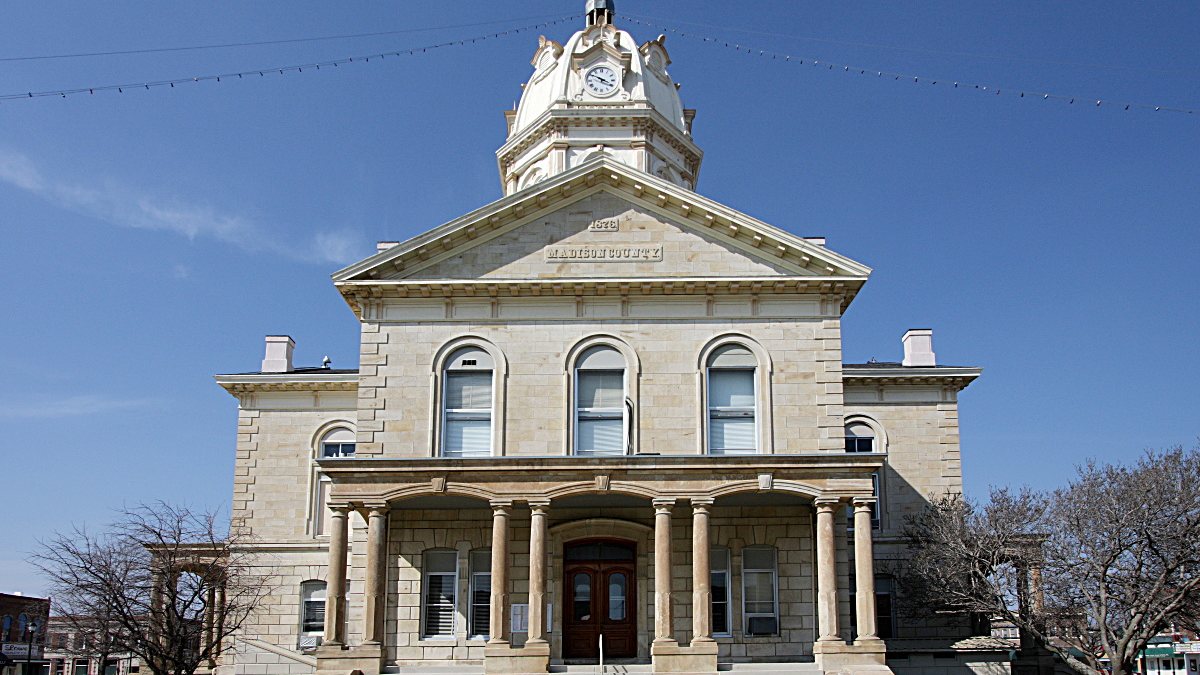 Educational briefing on the Office of the Sheriff for Madison County, Iowa — Winterset. — educational cover (regional illustration)