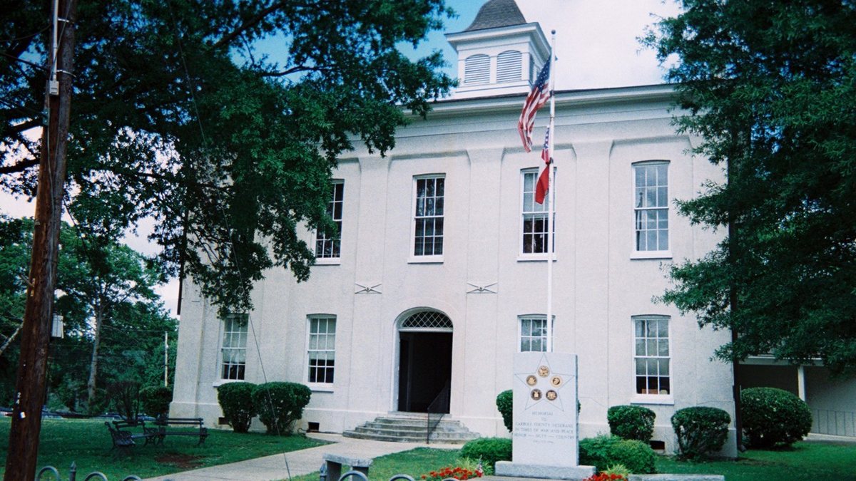 Educational briefing on the Office of the Sheriff for Carroll County, Mississippi — Carrollton and Vaiden. — educational cover (regional illustration)