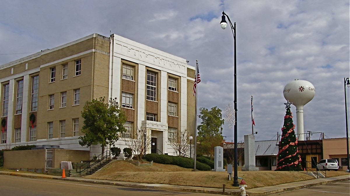 Educational briefing on the Office of the Sheriff for Leake County, Mississippi — Carthage. — educational cover (regional illustration)