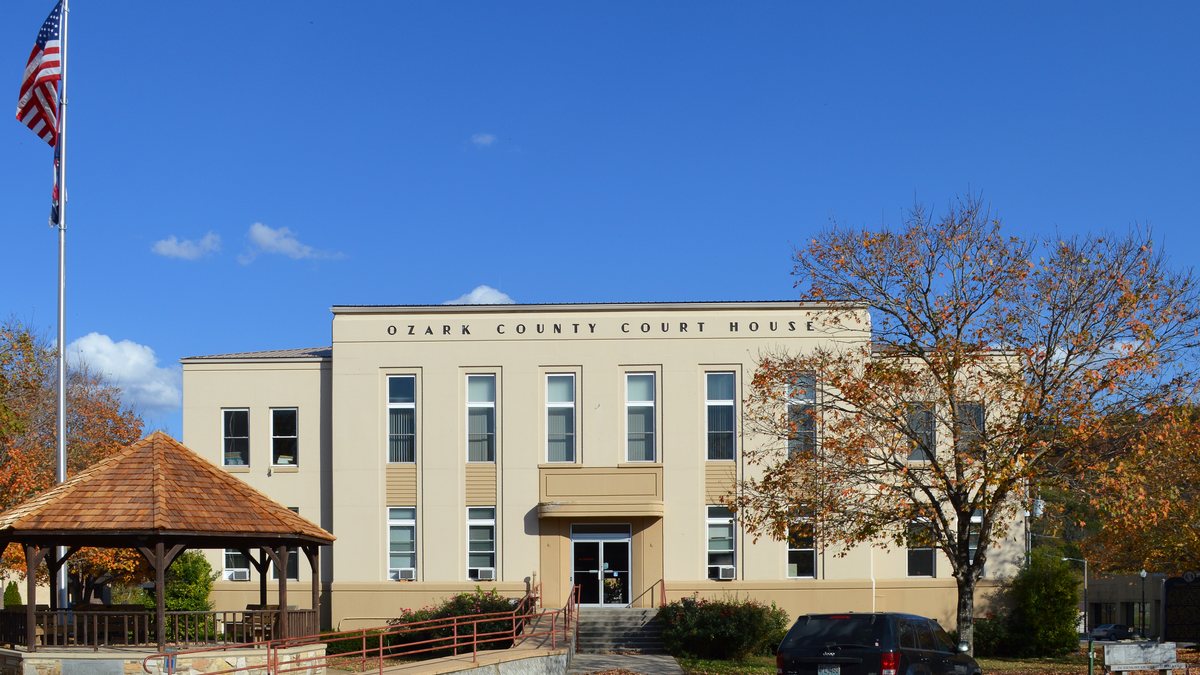 Educational briefing on the Office of the Sheriff for Ozark County, Missouri — Gainesville. — educational cover (regional illustration)