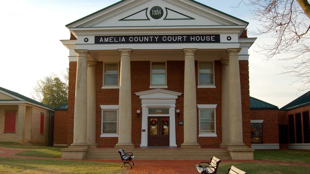 Educational briefing on the Office of the Sheriff for Amelia County, Virginia — Amelia Court House. — educational cover (regional illustration)