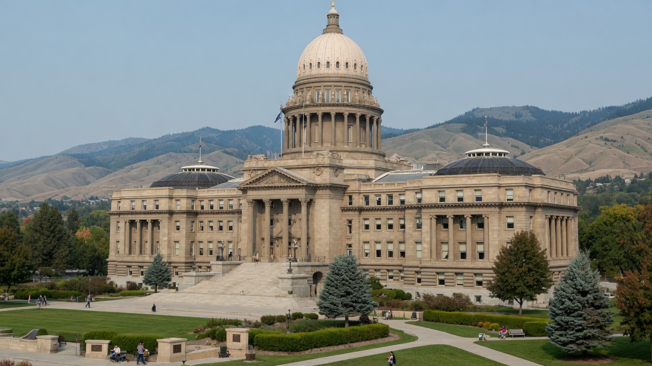 Capitol civic land — educational cover (regional illustration of Idaho)