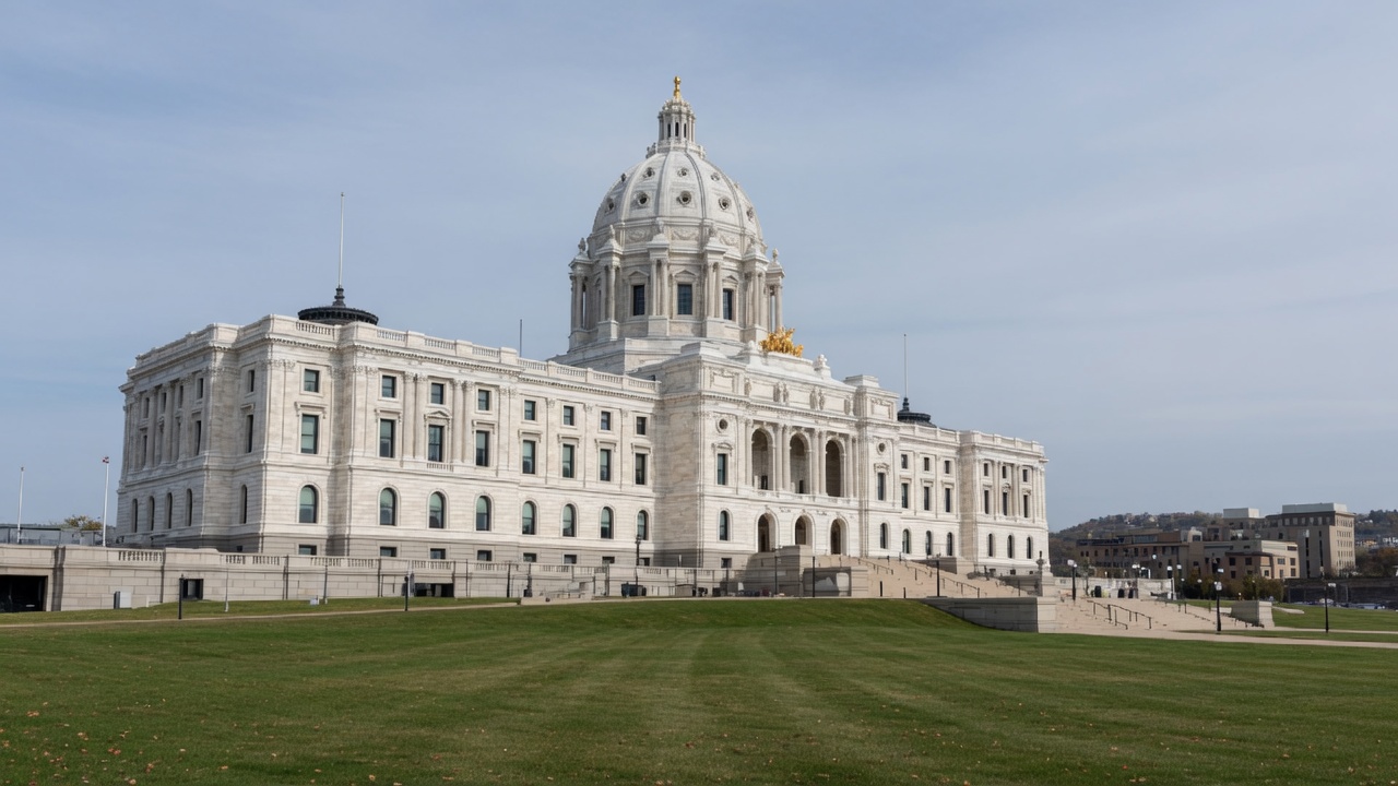 Saint Paul civic land — educational cover (regional illustration of Minnesota)