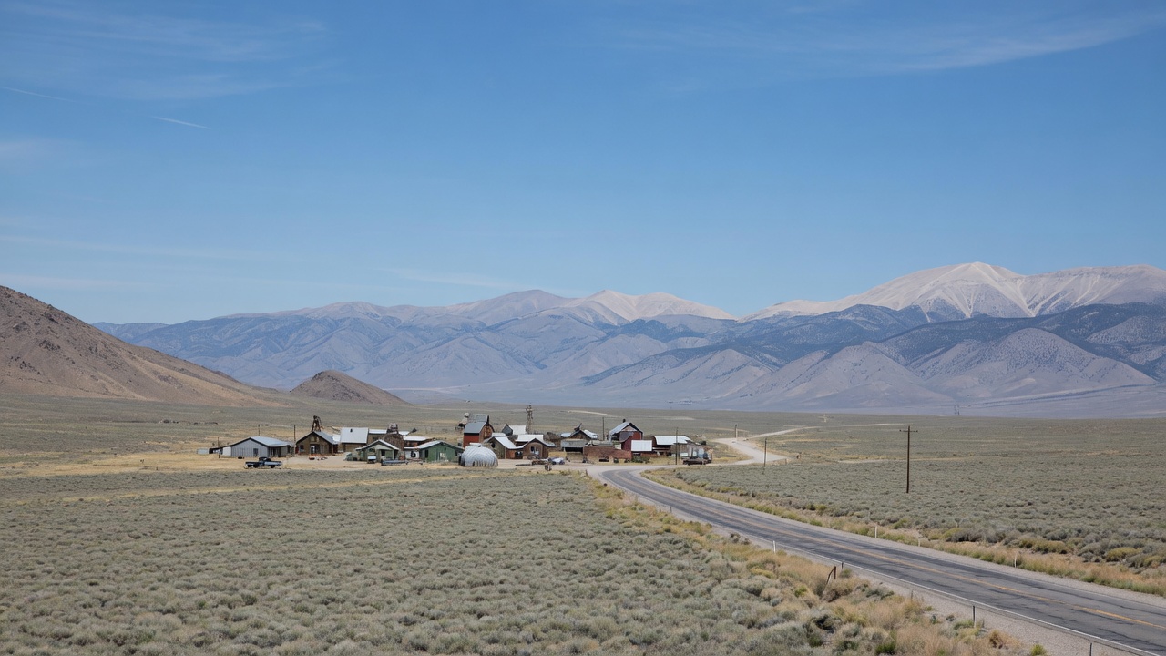 Basin-and-range civic land — educational cover (regional illustration of Nevada)