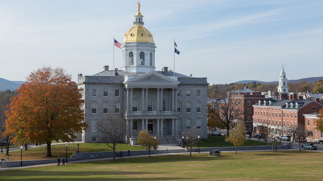 Concord civic land — educational cover (regional illustration of New Hampshire)