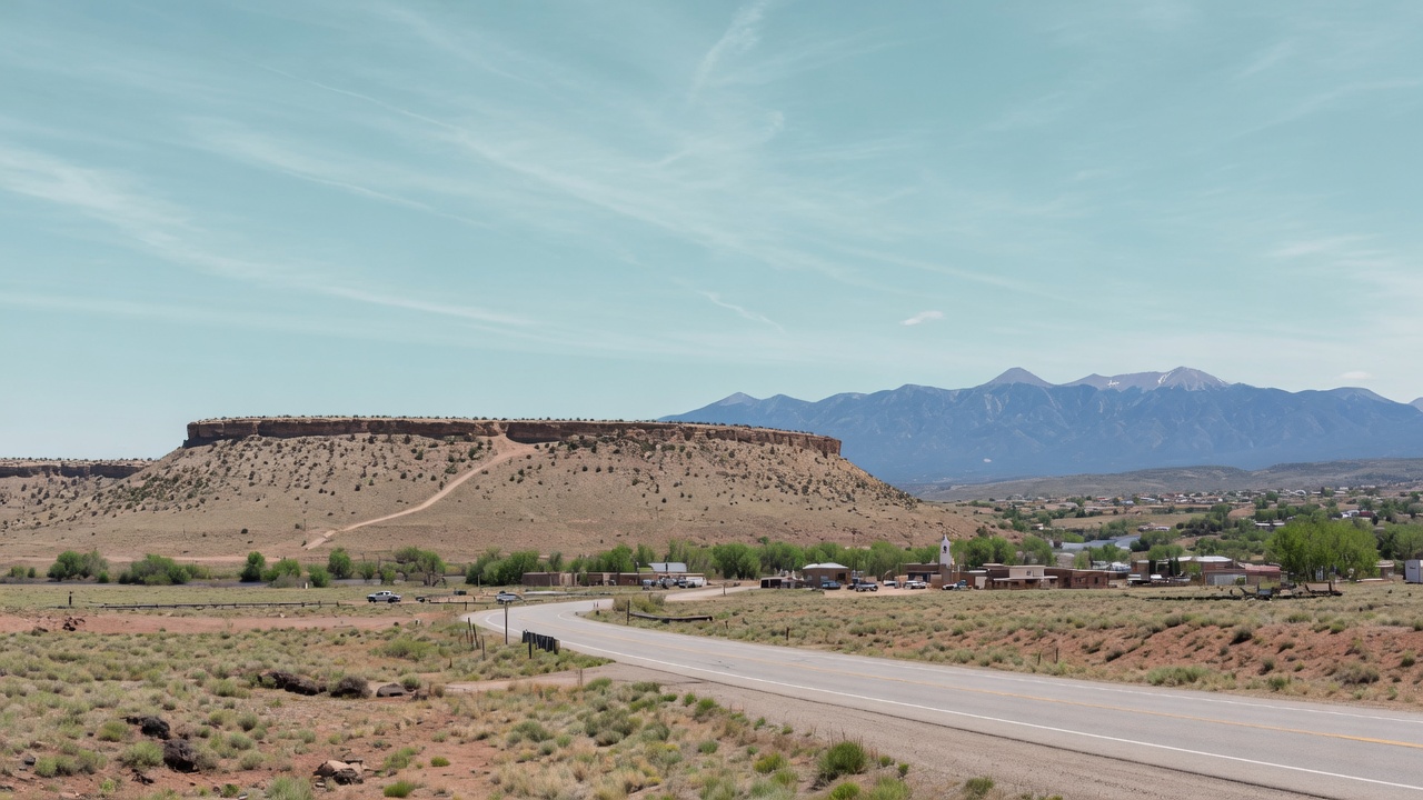 Mesa civic land — educational cover (regional illustration of New Mexico)