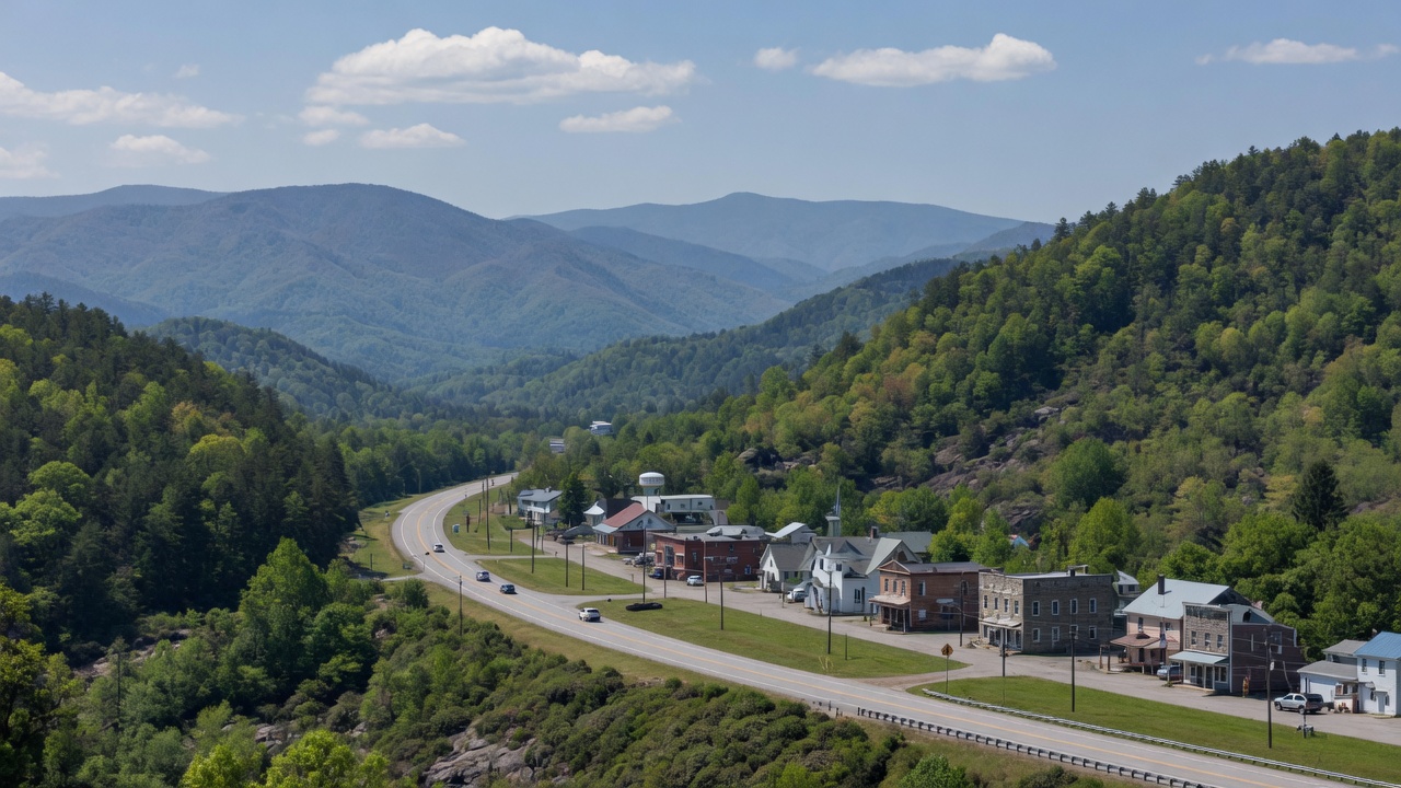 Blue Ridge civic land — educational cover (regional illustration of North Carolina)