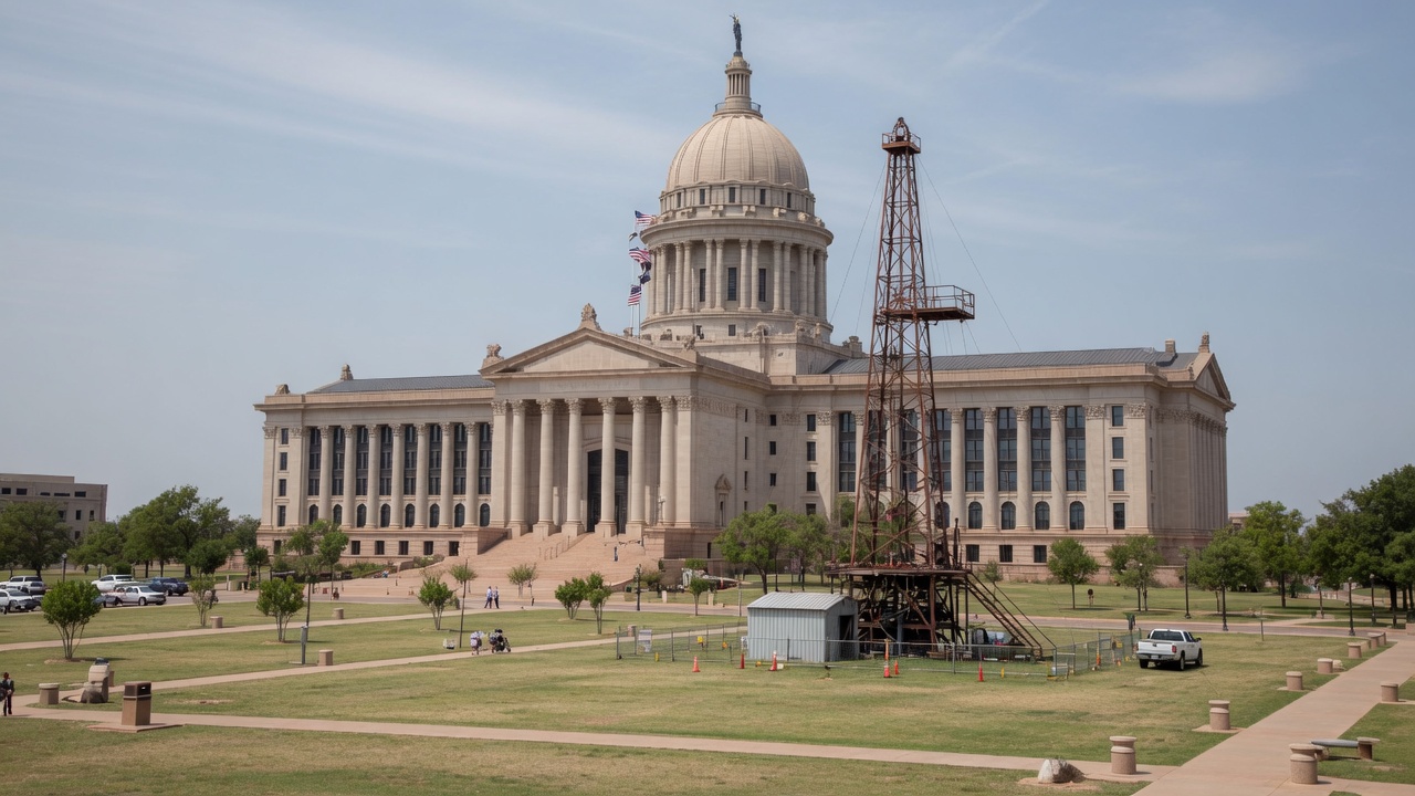 Oklahoma City civic land — educational cover (regional illustration of Oklahoma)