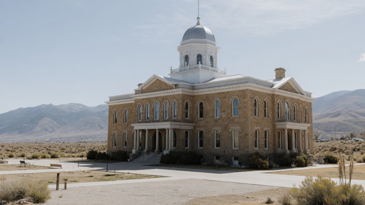 High-desert capitol civic — educational cover (regional illustration of Nevada)
