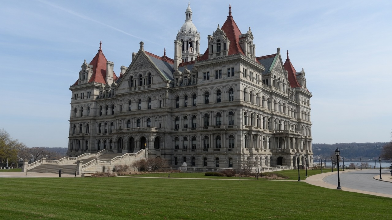 Albany capitol civic — educational cover (regional illustration of New York)