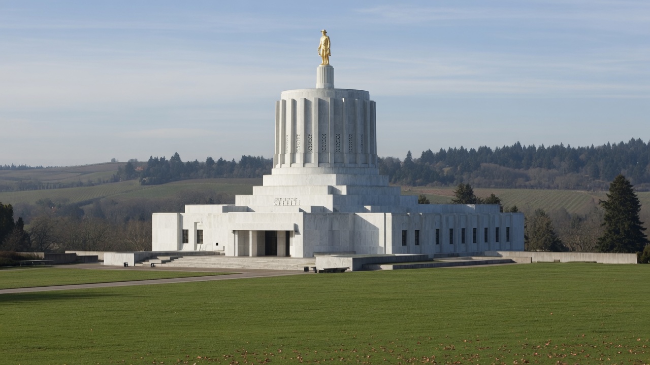 Salem capitol civic — educational cover (regional illustration of Oregon)