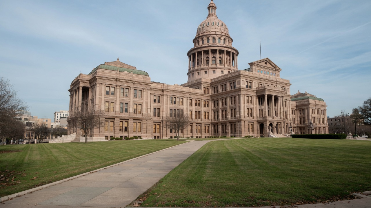 Pink-granite capitol civic — educational cover (regional illustration of Texas)