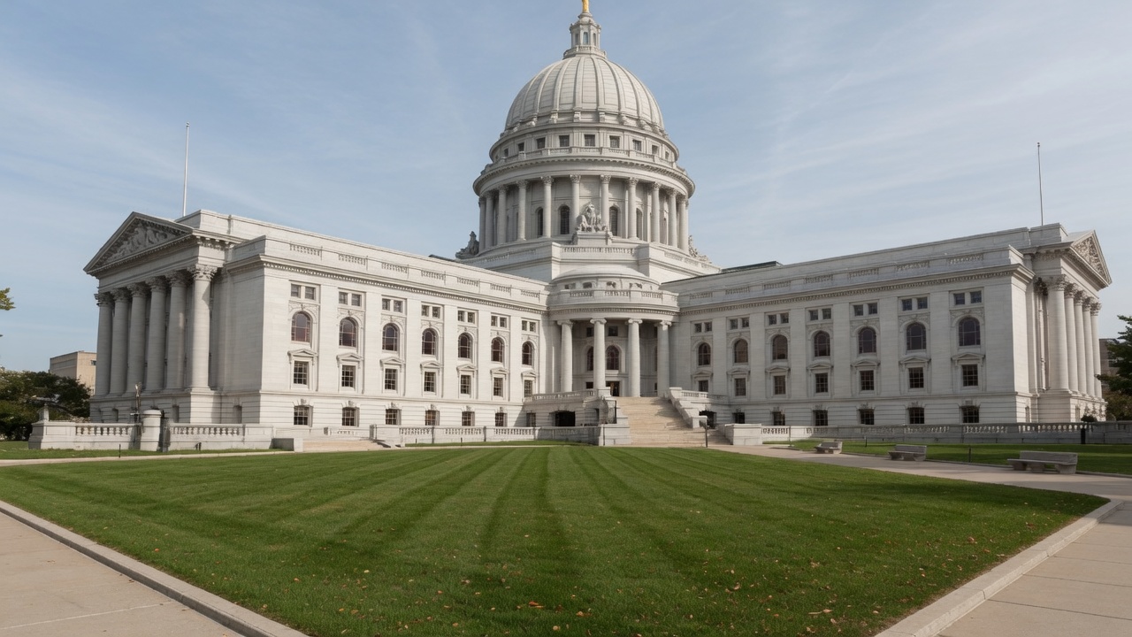 Madison capitol civic — educational cover (regional illustration of Wisconsin)