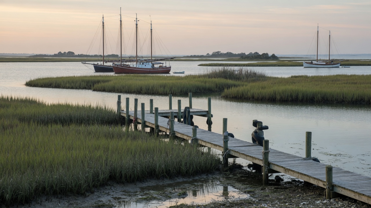 Chesapeake working water — educational cover (regional illustration of Maryland)