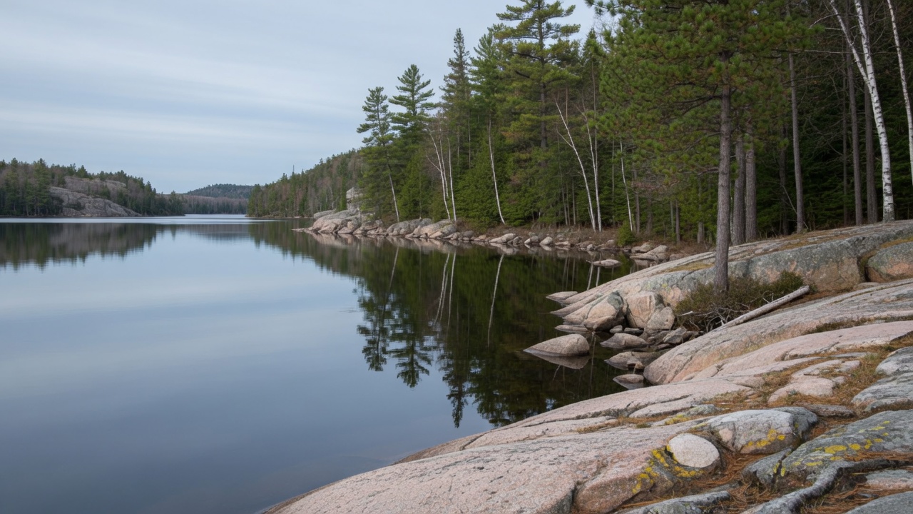 Northwoods civic land — educational cover (regional illustration of Minnesota)