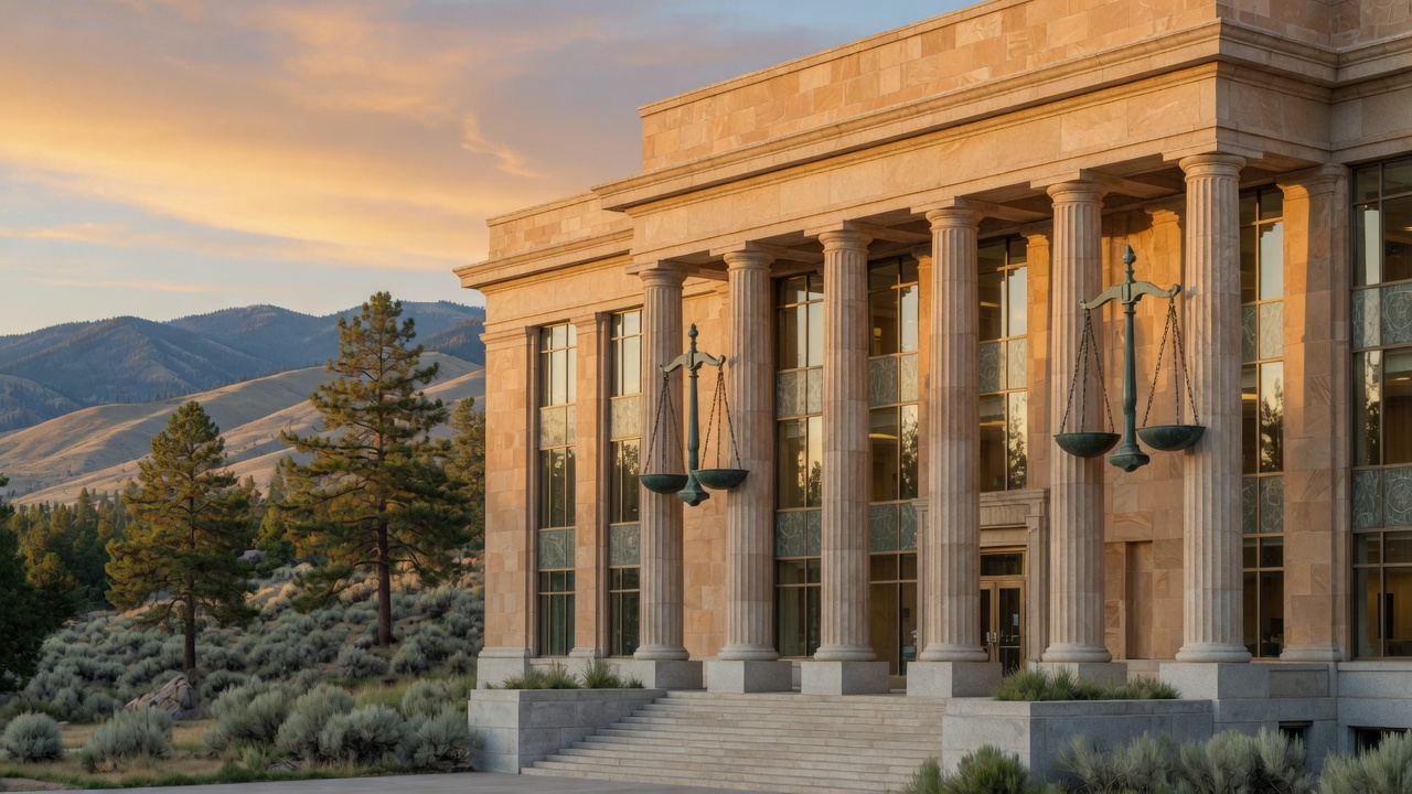 Boise Front colonnade — educational cover (justice civic, American Future Type)