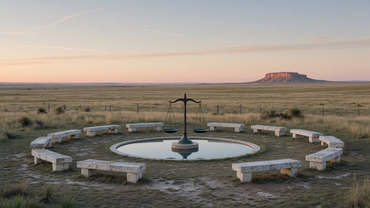 Prairie civic forum — educational cover (justice civic, American Future Type)