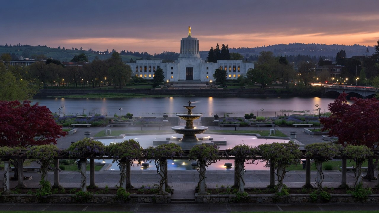 Willamette civic forum at Salem — educational cover (justice civic, American Future Type)