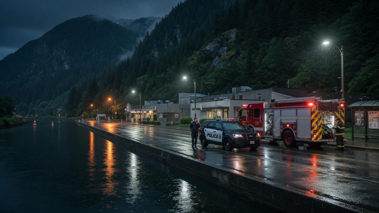 Gastineau Channel night-run — educational cover (city-run action, American Future Type)