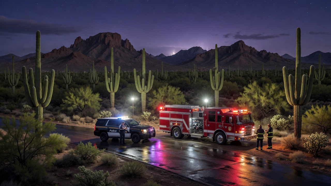 Sonoran night-run — educational cover (city-run action, American Future Type)