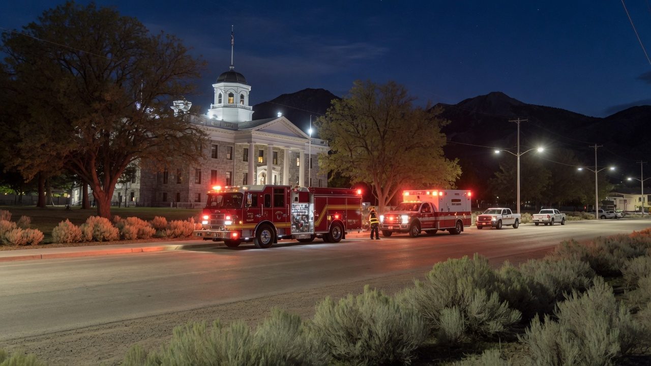 Eagle Valley night run under the Sierra — educational cover (city-run action, American Future Type)