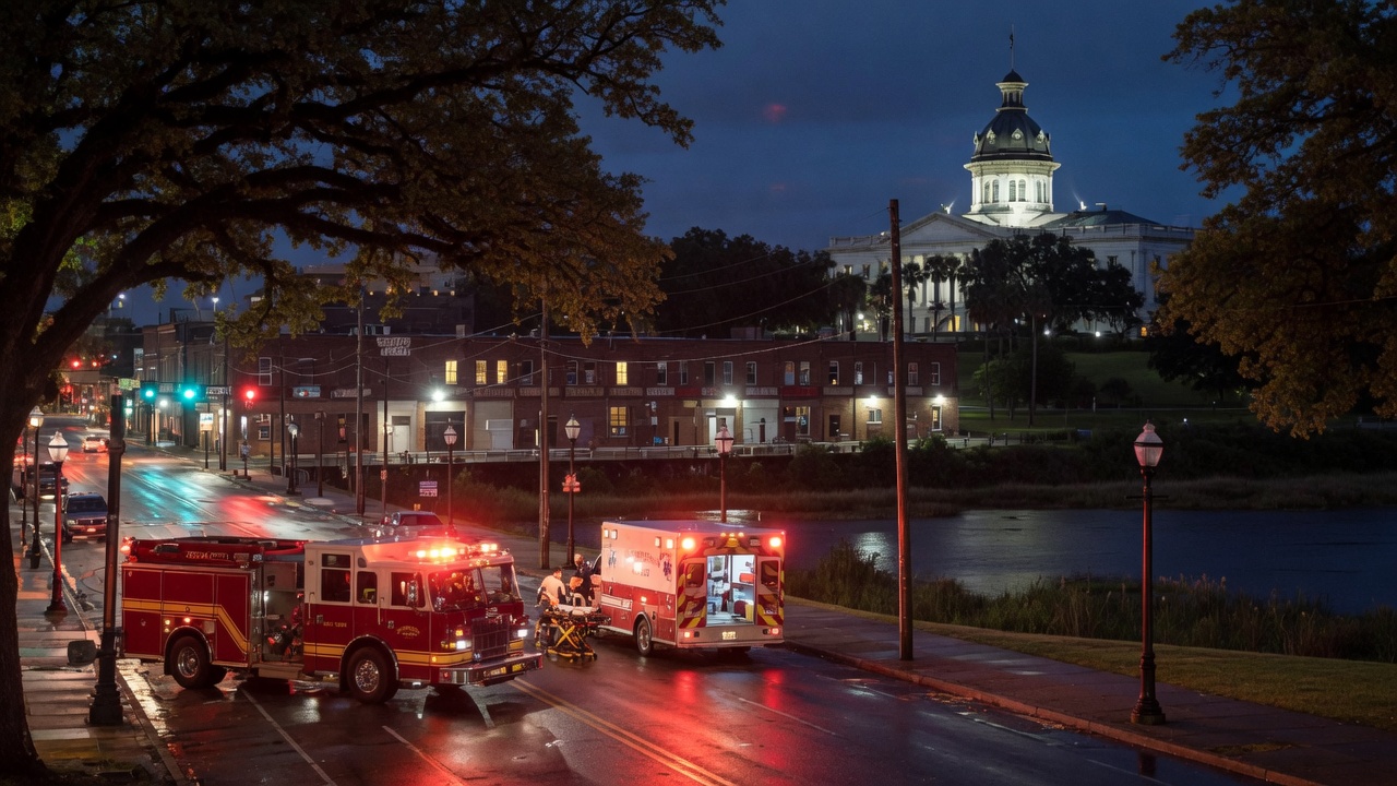 Congaree night run — educational cover (city-run action, American Future Type)