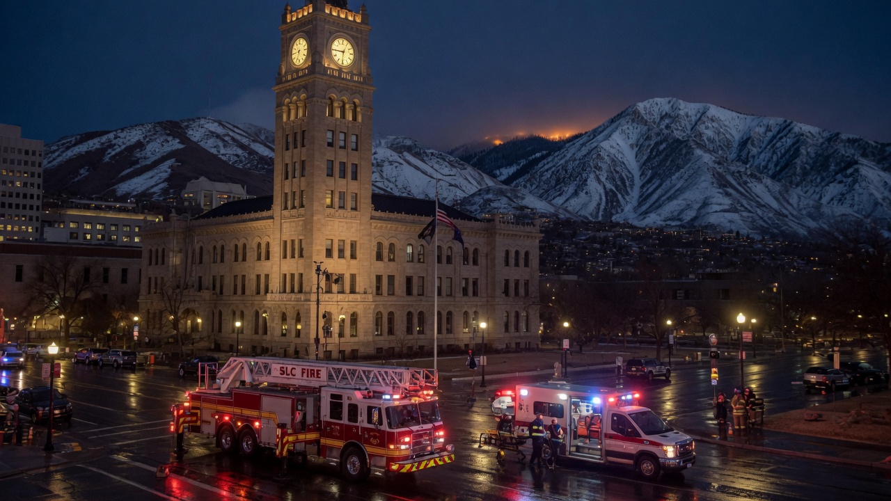 Wasatch night run — educational cover (city-run action, American Future Type)