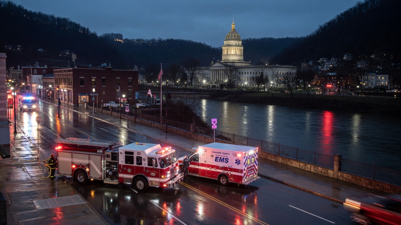 Kanawha night run — educational cover (city-run action, American Future Type)