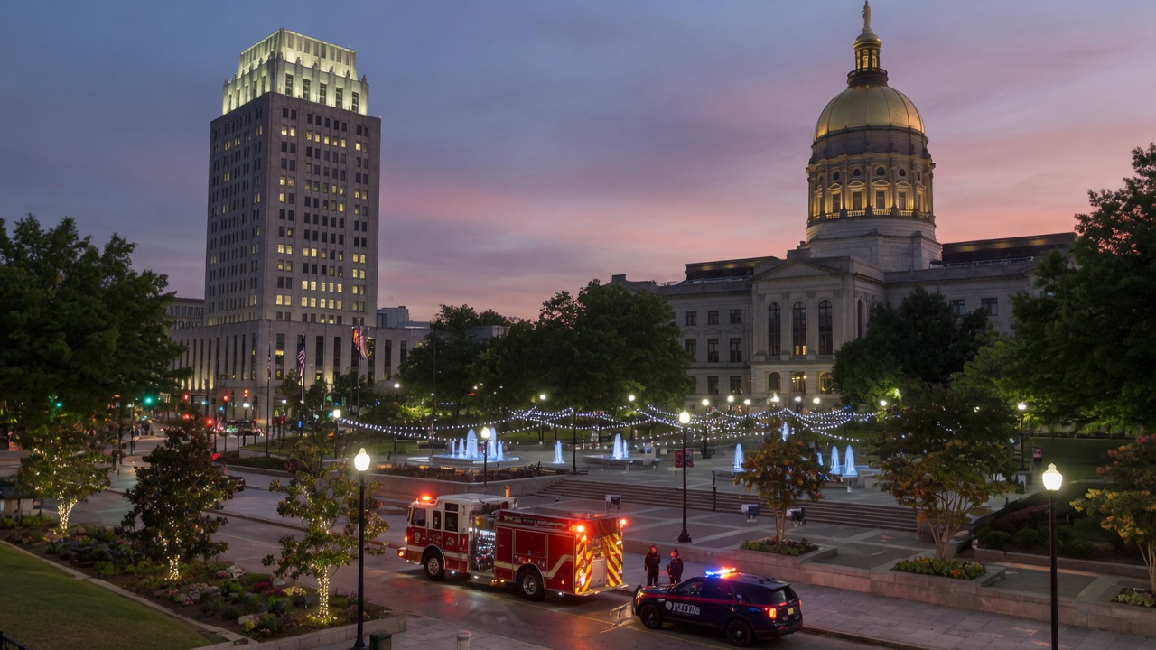Capitol-and-City-Hall civic plaza — educational cover (city-run action, American Future Type)
