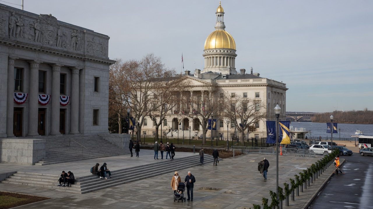State House plaza November civic — educational cover (city-run action, American Future Type)