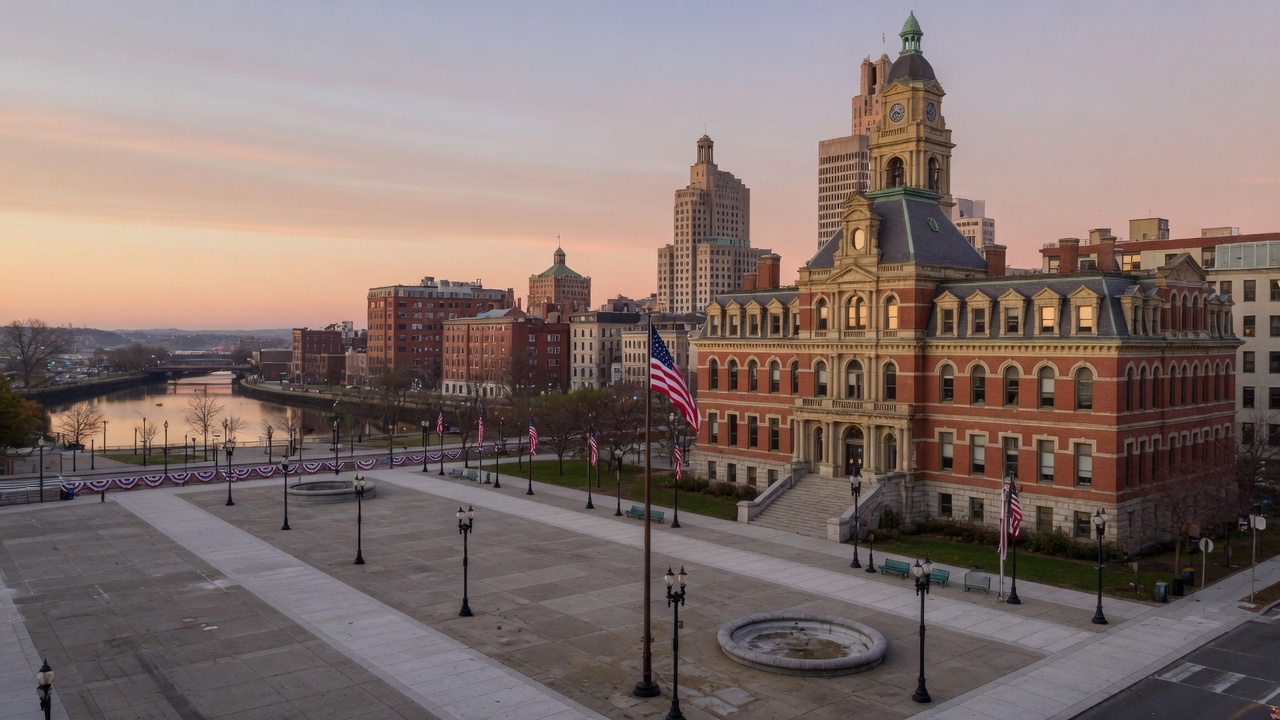 Kennedy Plaza dawn civic — educational cover (city-run action, American Future Type)