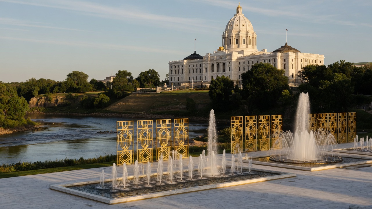 Saint Paul Cass Gilbert Capitol, Mississippi fountains, and gold civic screens — educational cover (Greek Orthodoxy civic grammar, American Future Type)